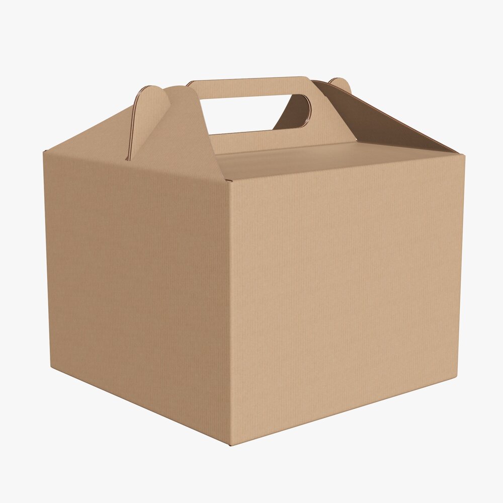 Gable Box Cardboard Food Packaging 02 Modelo 3D