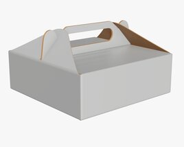 Gable Box Cardboard Food Packaging 03 White 3D model