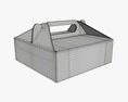 Gable Box Cardboard Food Packaging 03 White 3D模型