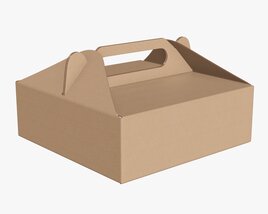 Gable Box Cardboard Food Packaging 03 Modèle 3D