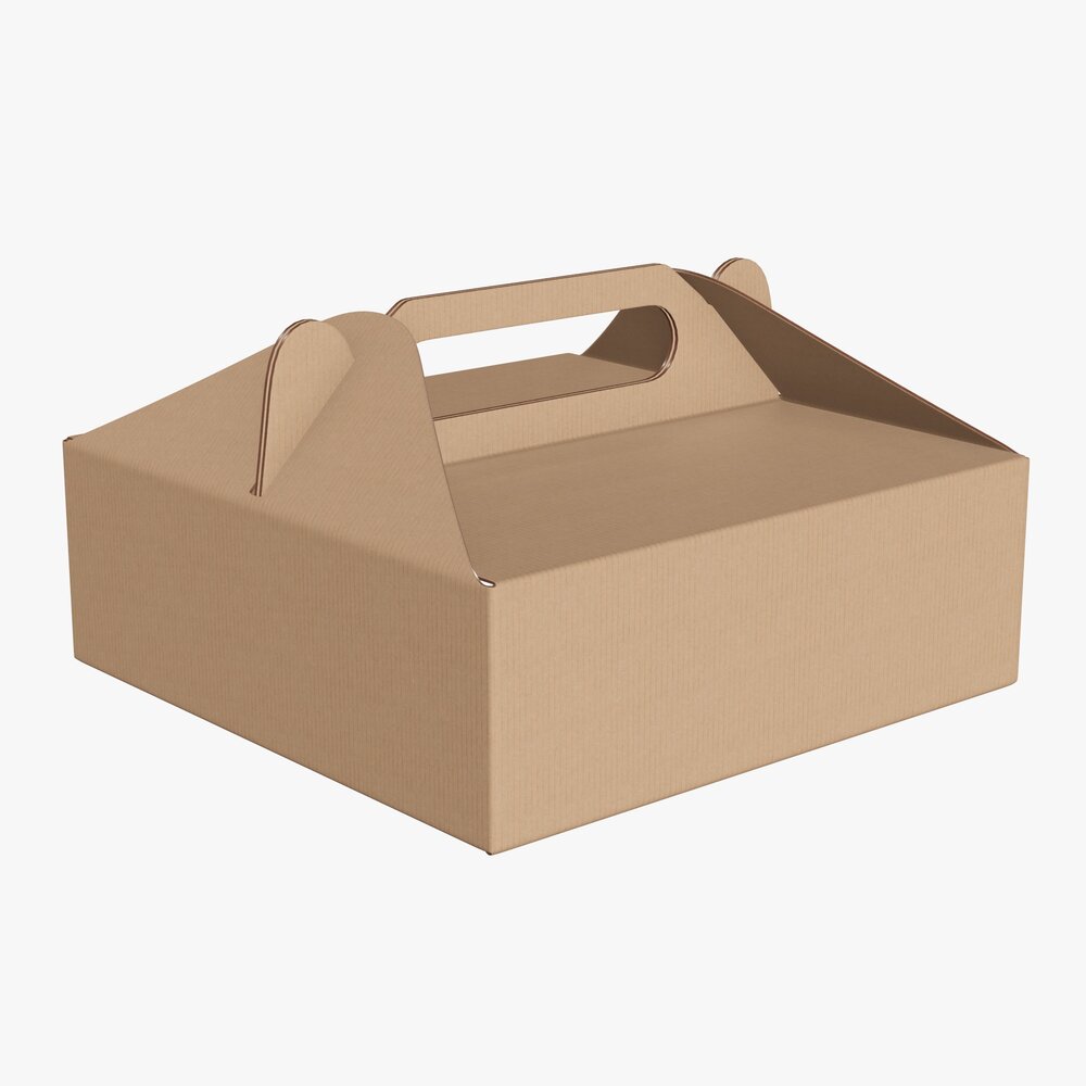 Gable Box Cardboard Food Packaging 03 3D 모델 