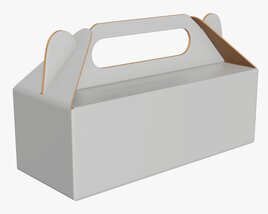 Gable Box Cardboard Food Packaging 04 White 3Dモデル