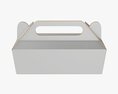 Gable Box Cardboard Food Packaging 04 White 3D-Modell