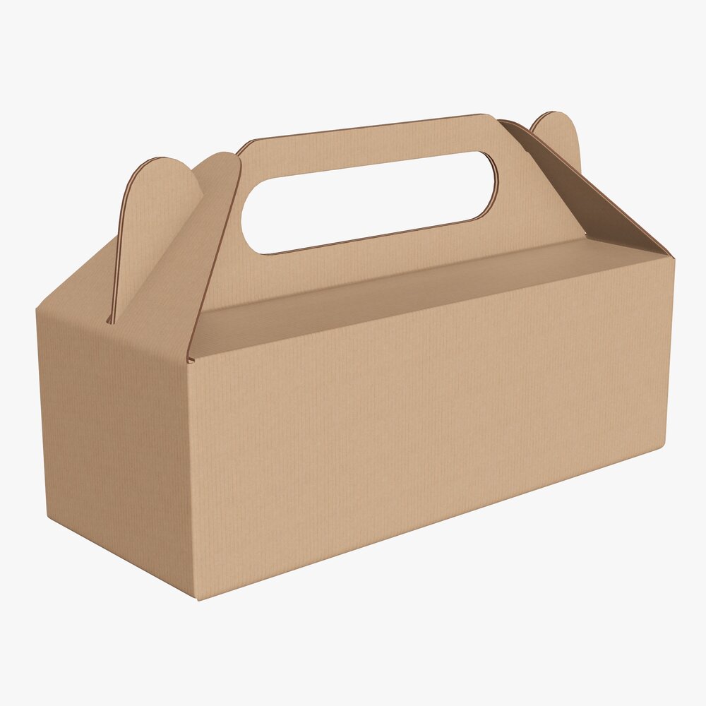 Gable Box Cardboard Food Packaging 04 Modello 3D