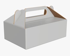Gable Box Cardboard Food Packaging 05 White Modèle 3D