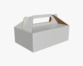 Gable Box Cardboard Food Packaging 05 White Modelo 3d