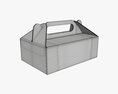Gable Box Cardboard Food Packaging 05 White 3Dモデル