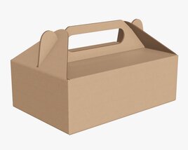 Gable Box Cardboard Food Packaging 05 Modello 3D