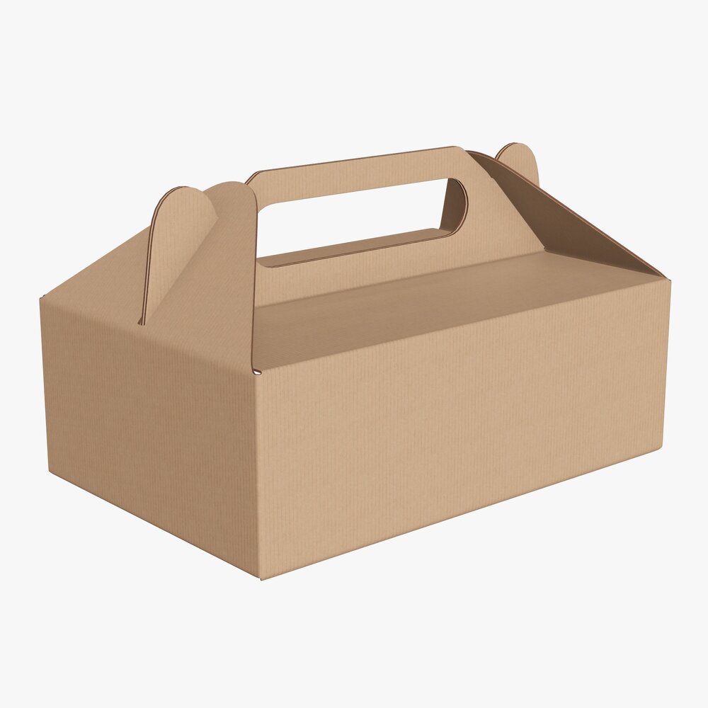 Gable Box Cardboard Food Packaging 05 Modèle 3D