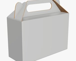 Gable Box Cardboard Food Packaging 06 White 3D模型