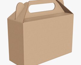 Gable Box Cardboard Food Packaging 06 3D model