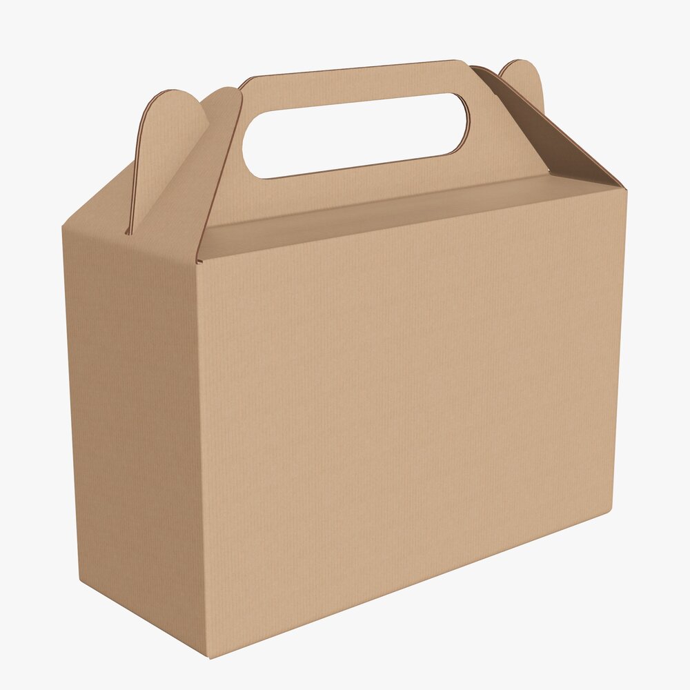 Gable Box Cardboard Food Packaging 06 3D 모델 