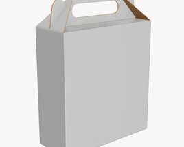 Gable Box Cardboard Food Packaging 07 White Modello 3D