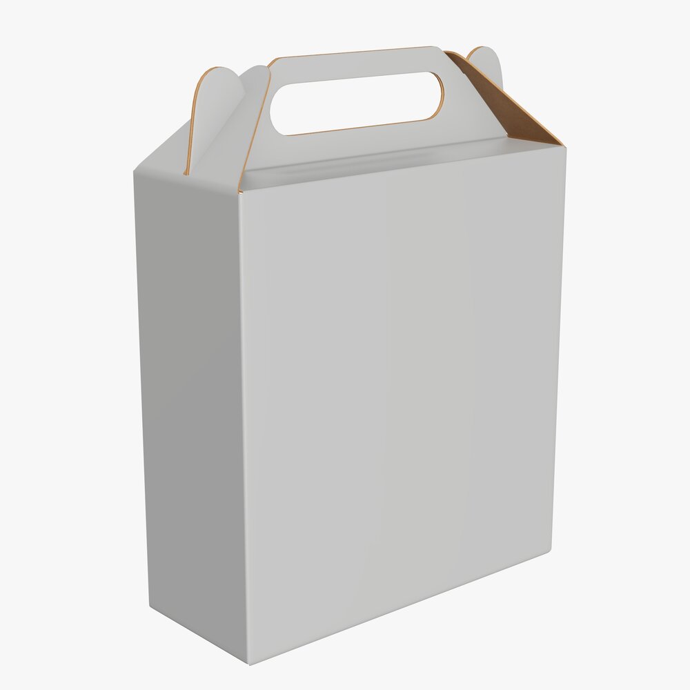 Gable Box Cardboard Food Packaging 07 White Modèle 3D