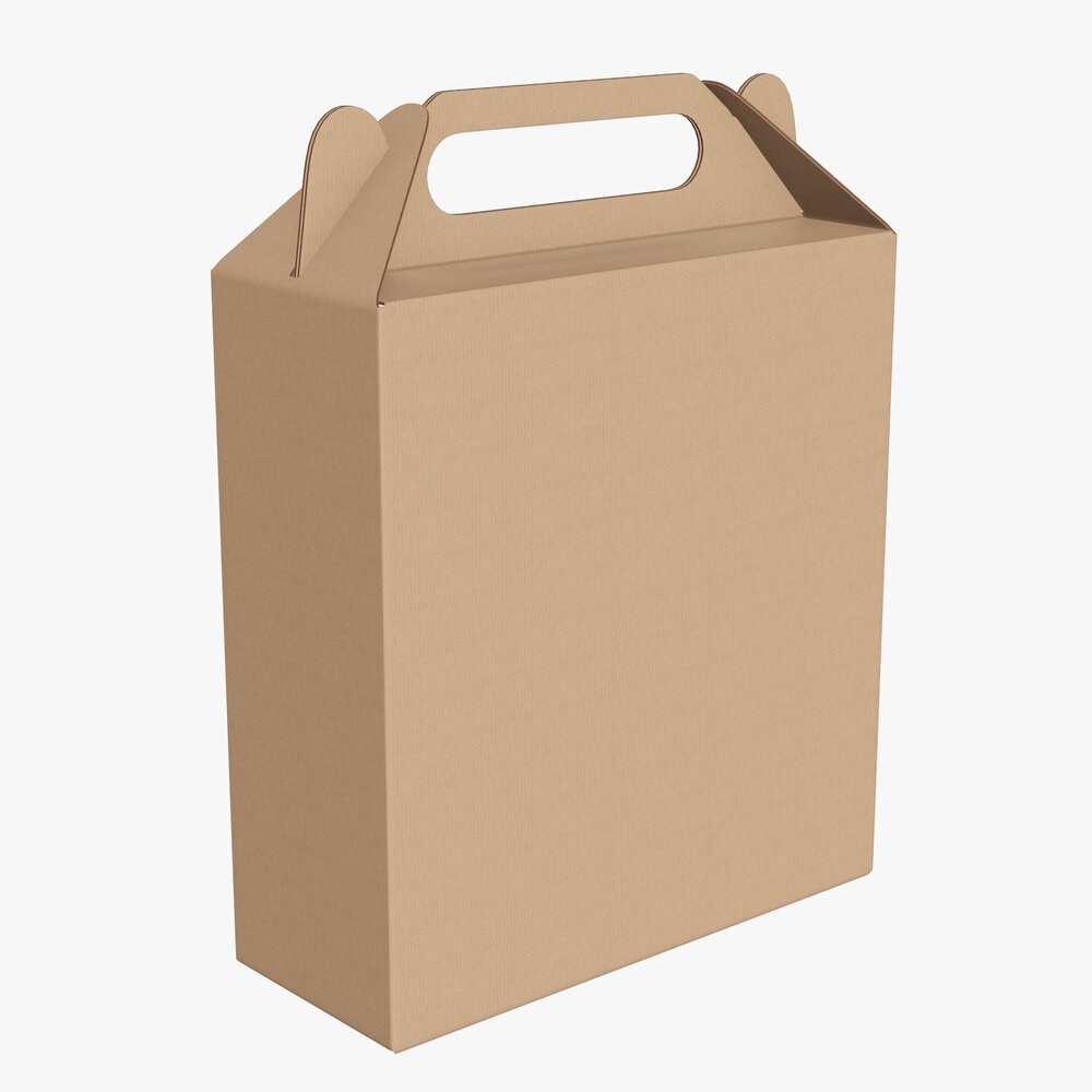 Gable Box Cardboard Food Packaging 07 3D модель