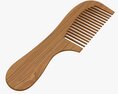 Hair Comb Wooden Type 4 3d model