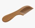 Hair Comb Wooden Type 4 3d model