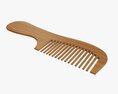 Hair Comb Wooden Type 4 3D 모델 