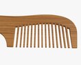 Hair Comb Wooden Type 4 Modello 3D