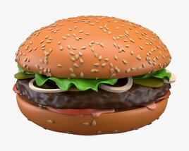 Hamburger Fast Food 01 Stylized Modello 3D