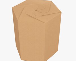 Hexagonal Tube Retail Cardboard Box 01 3D 모델 