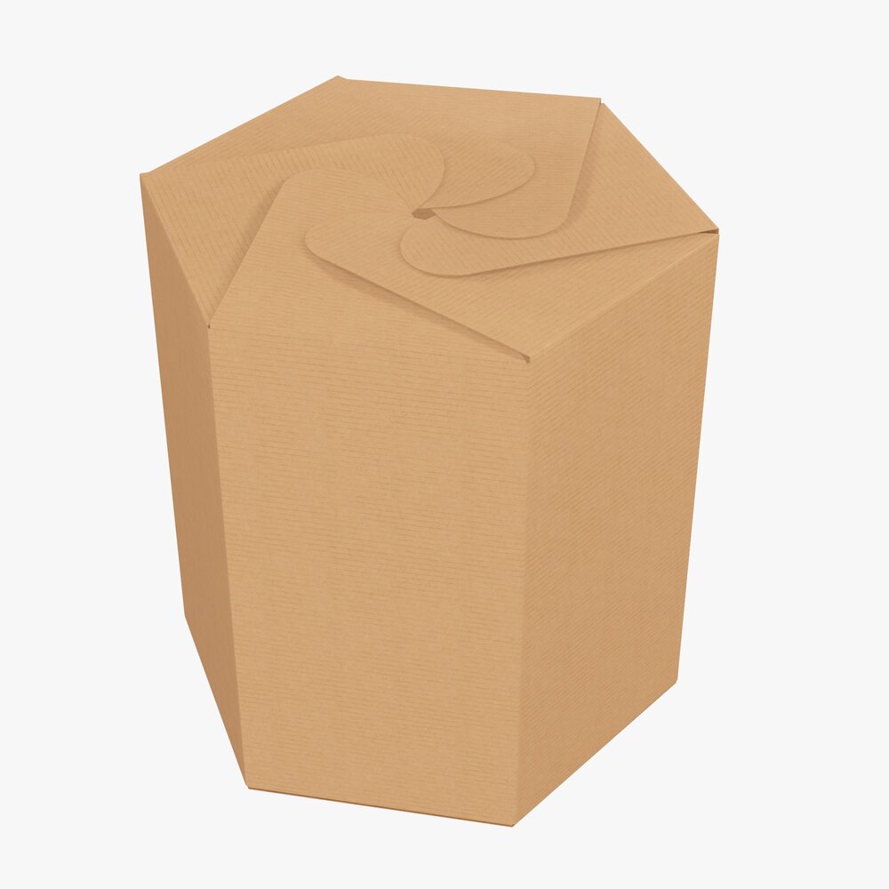 Hexagonal Tube Retail Cardboard Box 01 3D model