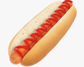 Hot Dog With Ketchup Modelo 3d
