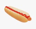 Hot Dog With Ketchup Modèle 3d