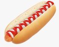 Hot Dog With Ketchup Mayonnaise 3D 모델 