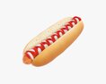 Hot Dog With Ketchup Mayonnaise 3D модель