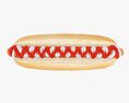Hot Dog With Ketchup Mayonnaise 3Dモデル