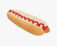 Hot Dog With Ketchup Mayonnaise Modello 3D