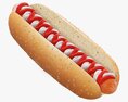 Hot Dog With Ketchup Mayonnaise Seeds 3Dモデル