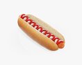 Hot Dog With Ketchup Mayonnaise Seeds 3d model