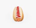 Hot Dog With Ketchup Mayonnaise Seeds 3D модель
