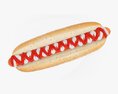 Hot Dog With Ketchup Mayonnaise Seeds 3D 모델 