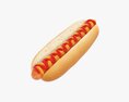 Hot Dog With Ketchup Mustard Modello 3D