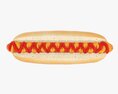 Hot Dog With Ketchup Mustard Modello 3D