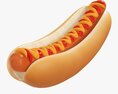 Hot Dog With Ketchup Mustard Stylized 3D модель