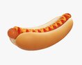 Hot Dog With Ketchup Mustard Stylized 3D-Modell