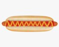 Hot Dog With Ketchup Mustard Stylized 3d model