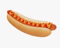 Hot Dog With Ketchup Mustard Stylized 3Dモデル