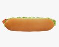 Hot Dog With Ketchup Salad Tomato 3Dモデル