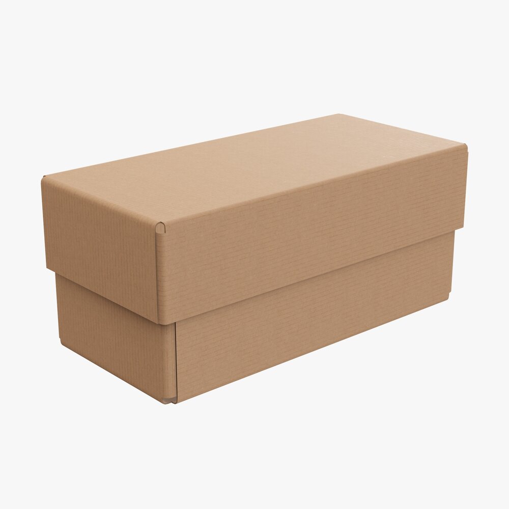 Lid And Try Cardboard Box 01 3D модель