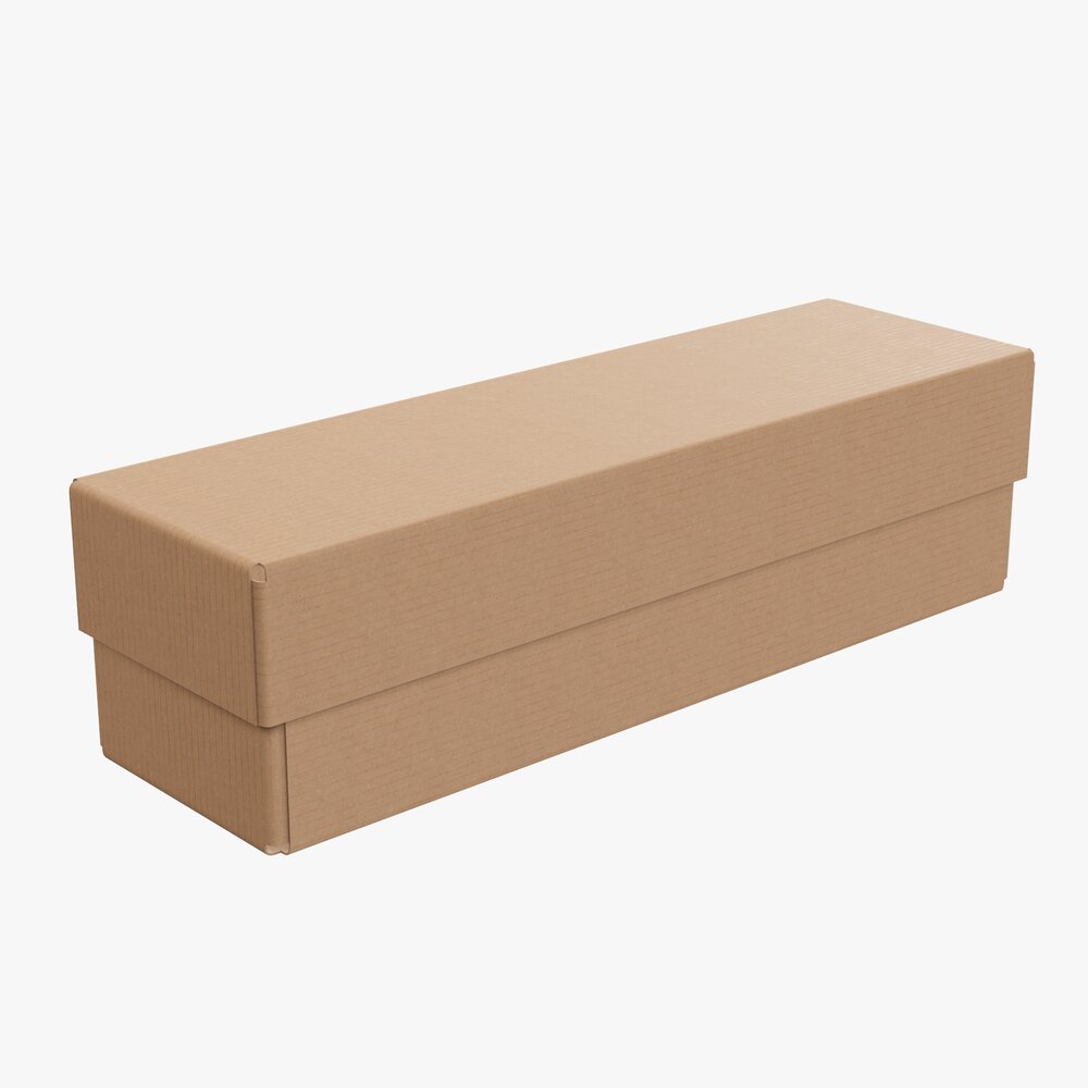 Lid And Try Cardboard Box 02 3D-Modell