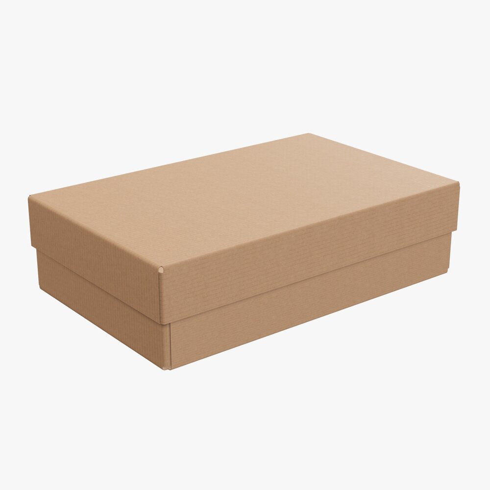 Lid And Try Cardboard Box 03 3d model