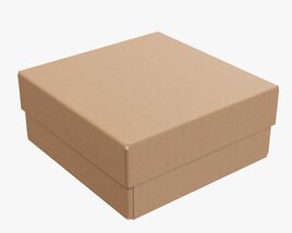 Lid And Try Cardboard Box 05 3D model