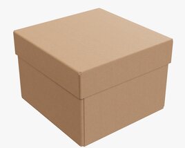 Lid And Try Cardboard Box 06 3D 모델 