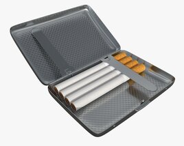 Metal Cigarette Case Box 01 Open Modello 3D