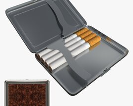 Metal Cigarette Case Box 03 Open 3D 모델 